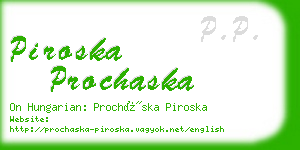 piroska prochaska business card